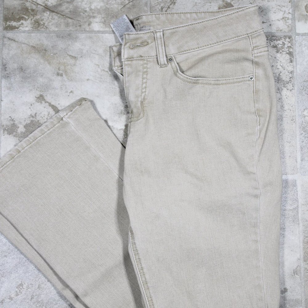 Khaki Boot-Cut Skinny Jeans